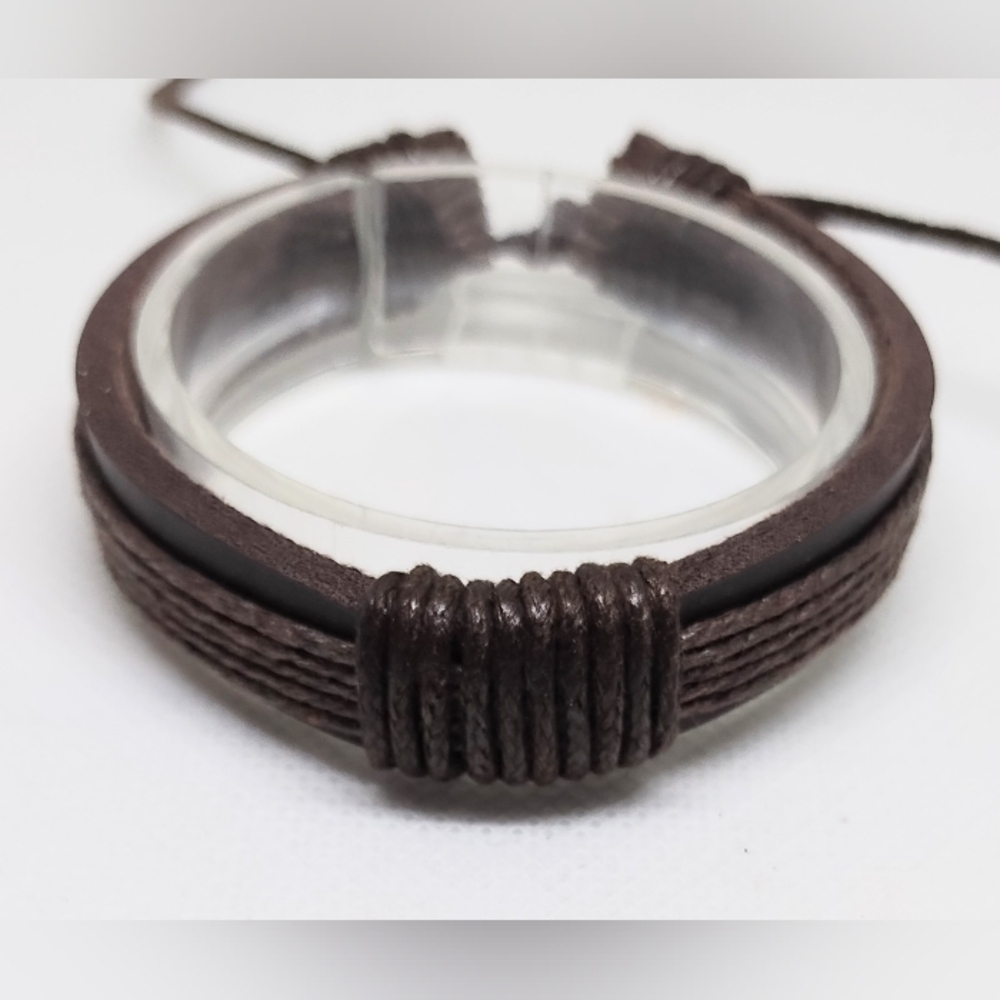 Men's Bracelet‎ Leather Layered Brown New f40